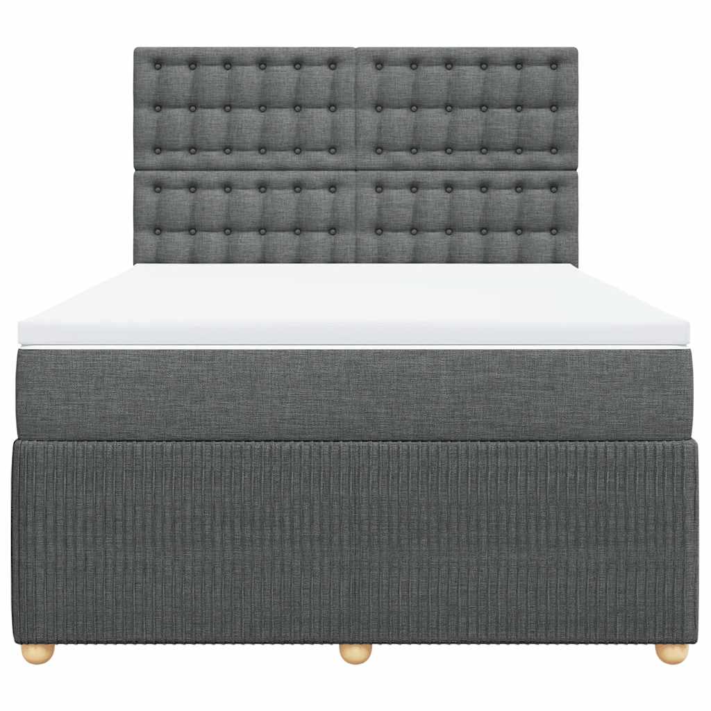 Giroletto a Molle con Materasso Grigio Scuro 160x200 cm Tessuto | homemem39