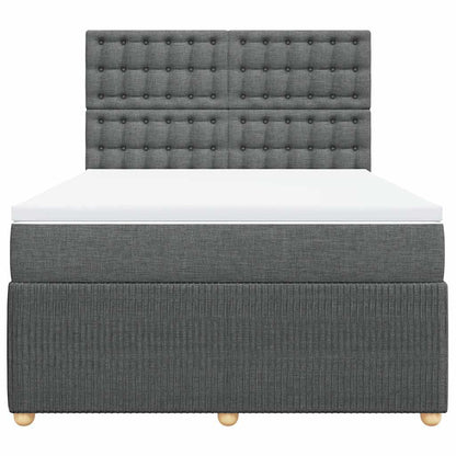 Giroletto a Molle con Materasso Grigio Scuro 160x200 cm Tessuto | homemem39