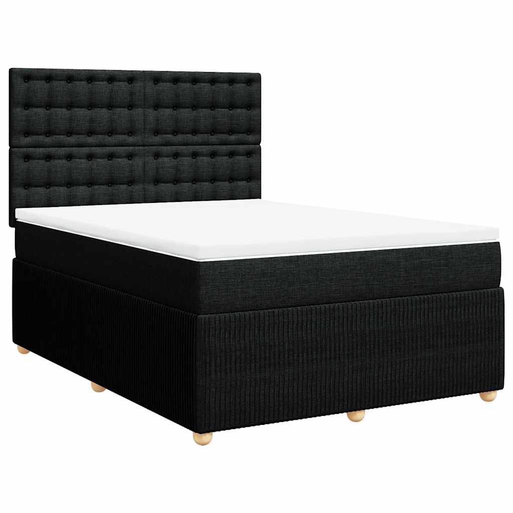 Giroletto a Molle con Materasso Nero 160x200 cm in Tessuto | homemem39