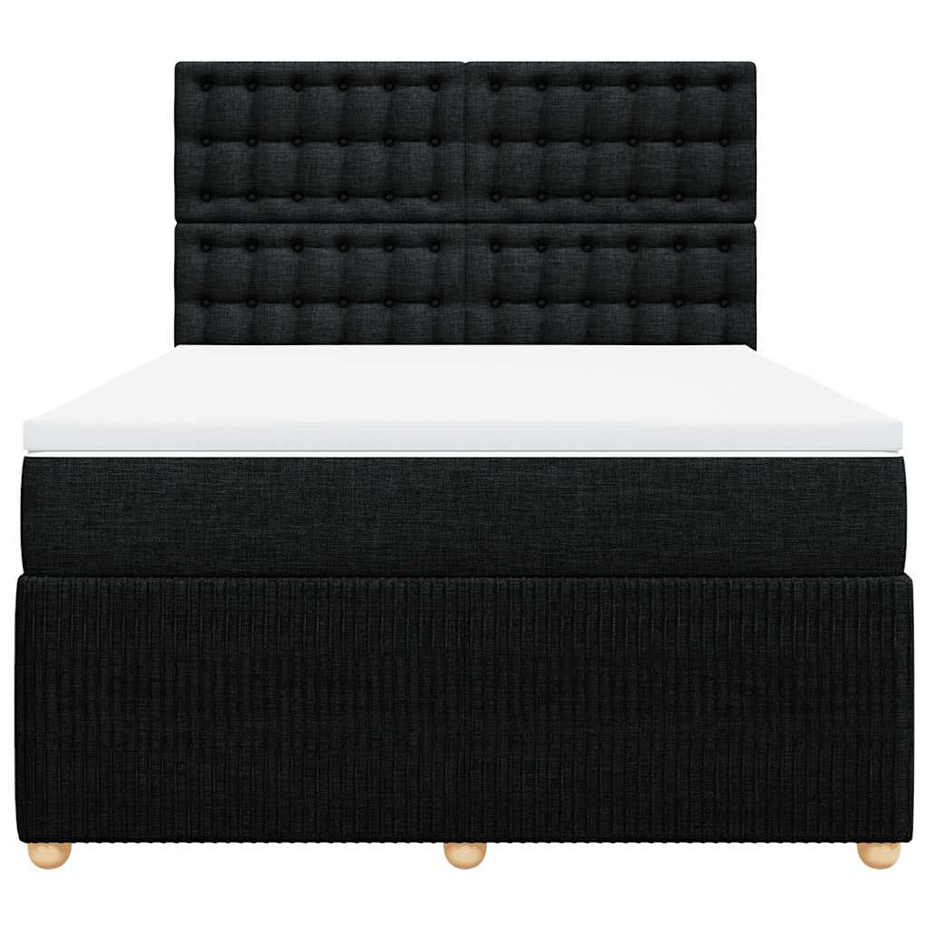 Giroletto a Molle con Materasso Nero 160x200 cm in Tessuto | homemem39