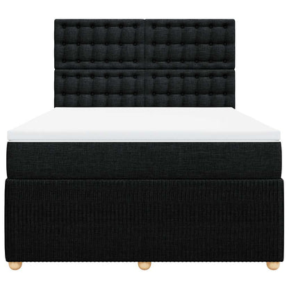 Giroletto a Molle con Materasso Nero 160x200 cm in Tessuto | homemem39