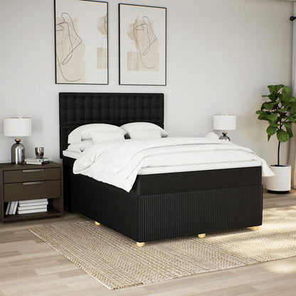 Giroletto a Molle con Materasso Nero 160x200 cm in Tessuto | homemem39