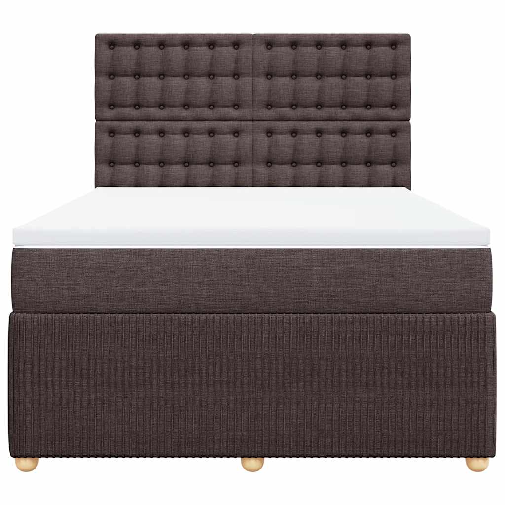Giroletto a Molle con Materasso Marrone Scuro 160x200cm Tessuto | homemem39