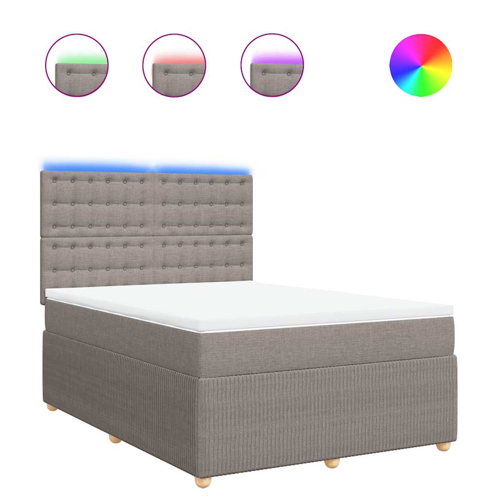 Giroletto a Molle con Materasso Tortora 160x200 cm in Tessuto | homemem39