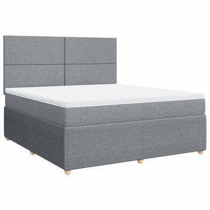 Giroletto a Molle con Materasso Grigio Chiaro180x200 cm Tessuto