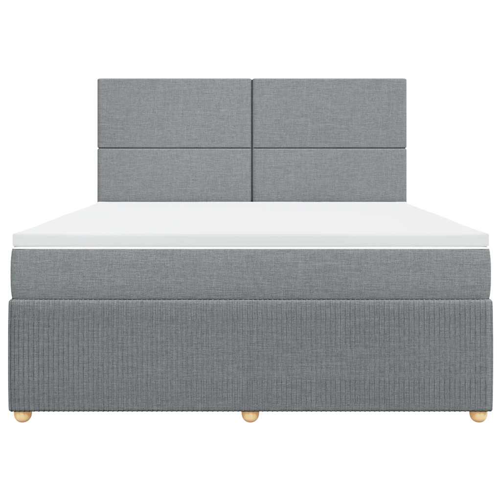 Giroletto a Molle con Materasso Grigio Chiaro180x200 cm Tessuto