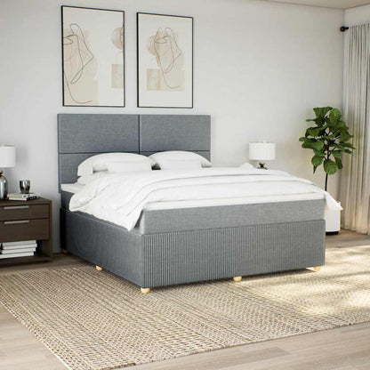 Giroletto a Molle con Materasso Grigio Chiaro180x200 cm Tessuto