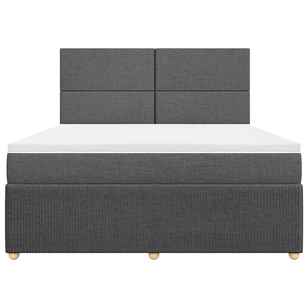 Giroletto a Molle con Materasso Grigio Scuro 180x200 cm Tessuto