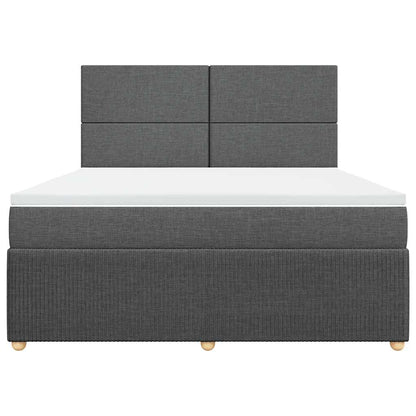 Giroletto a Molle con Materasso Grigio Scuro 180x200 cm Tessuto