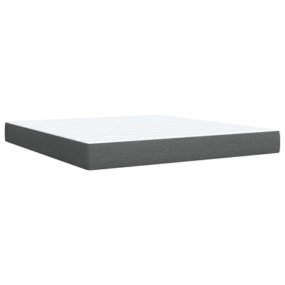 Giroletto a Molle con Materasso Grigio Scuro 180x200 cm Tessuto