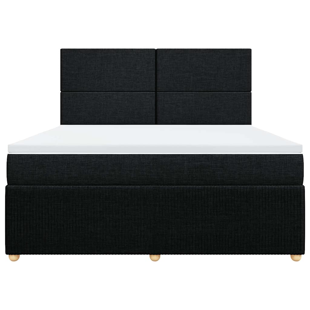 Giroletto a Molle con Materasso Nero 180x200 cm in Tessuto - homemem39