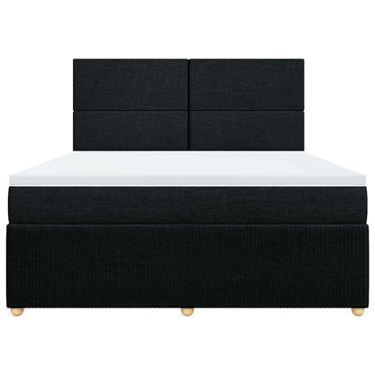 Giroletto a Molle con Materasso Nero 180x200 cm in Tessuto - homemem39