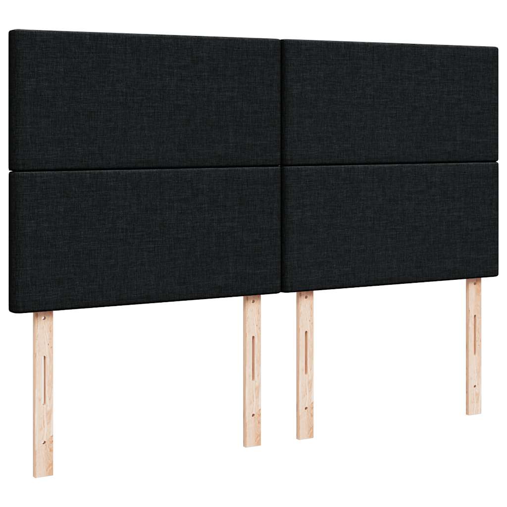 Giroletto a Molle con Materasso Nero 180x200 cm in Tessuto