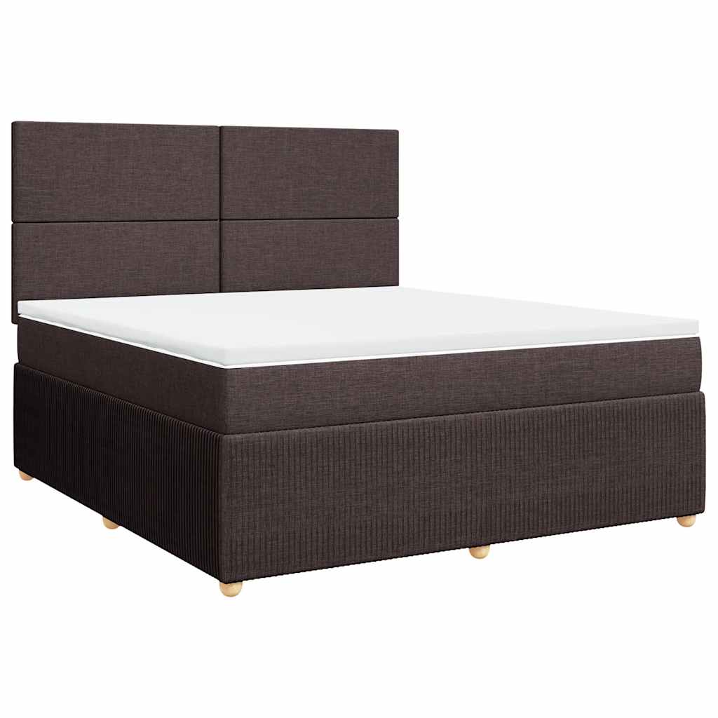 Giroletto a Molle con Materasso Marrone Scuro 180x200cm Tessuto | homemem39