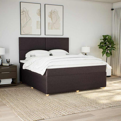 Giroletto a Molle con Materasso Marrone Scuro 180x200cm Tessuto | homemem39