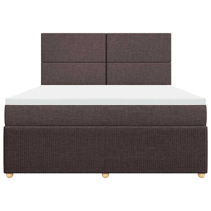 Giroletto a Molle con Materasso Marrone Scuro 180x200cm Tessuto | homemem39
