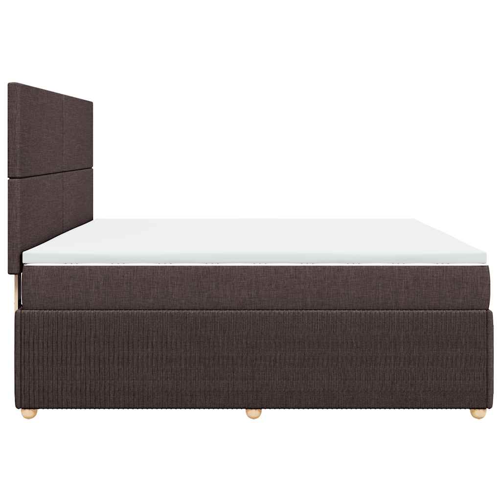 Giroletto a Molle con Materasso Marrone Scuro 180x200cm Tessuto | homemem39
