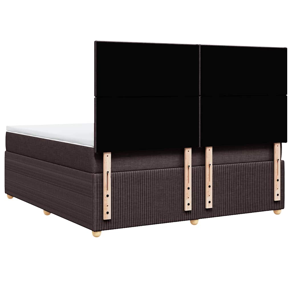 Giroletto a Molle con Materasso Marrone Scuro 180x200cm Tessuto | homemem39