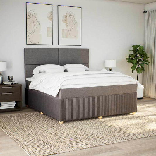 Giroletto a Molle con Materasso Tortora 180x200 cm in Tessuto