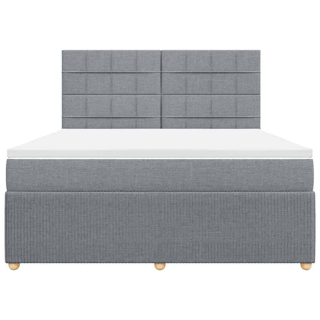 Giroletto a Molle con Materasso Grigio Chiaro180x200 cm Tessuto