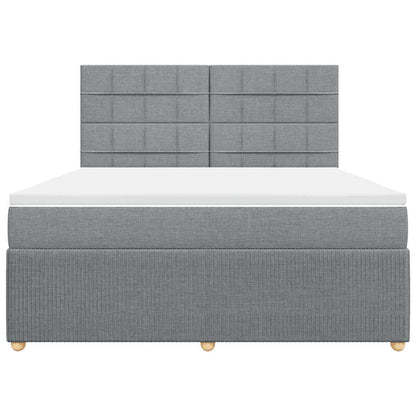 Giroletto a Molle con Materasso Grigio Chiaro180x200 cm Tessuto