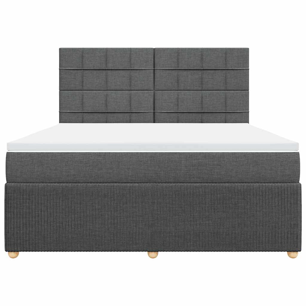 Giroletto a Molle con Materasso Grigio Scuro 180x200 cm Tessuto