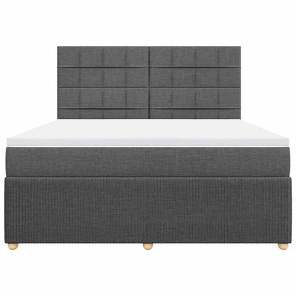 Giroletto a Molle con Materasso Grigio Scuro 180x200 cm Tessuto