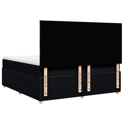 Giroletto a Molle con Materasso Nero 180x200 cm in Tessuto