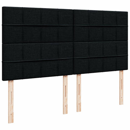 Giroletto a Molle con Materasso Nero 180x200 cm in Tessuto