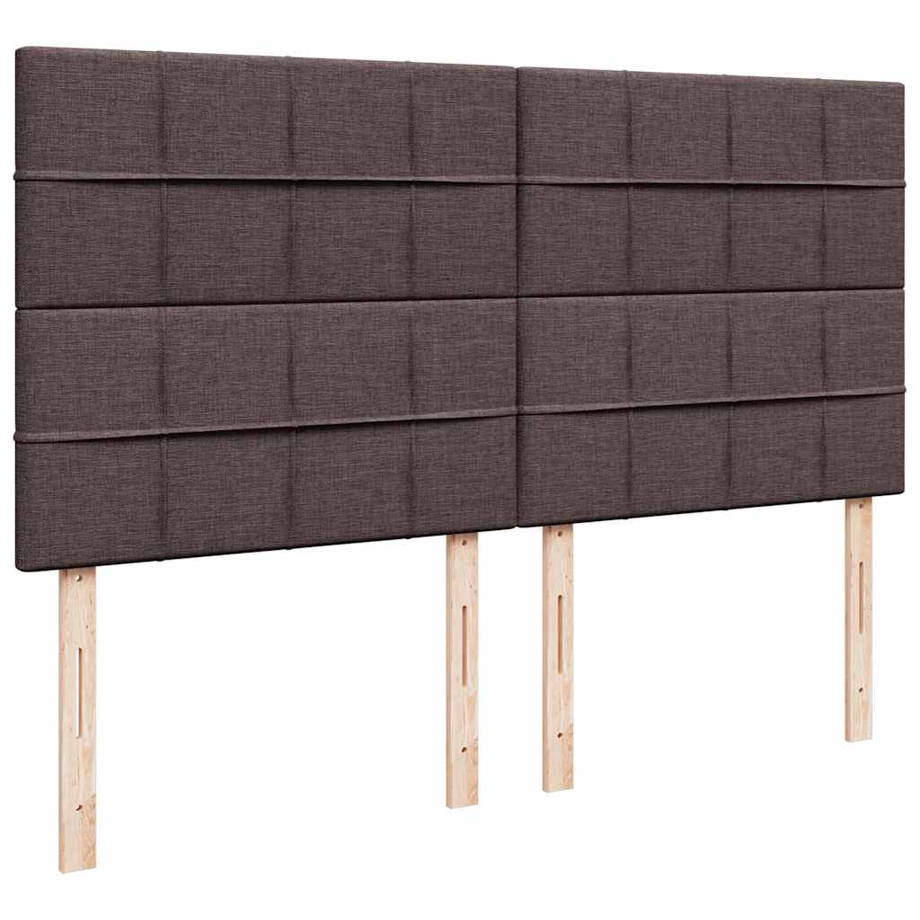 Giroletto a Molle con Materasso Marrone Scuro 180x200cm Tessuto