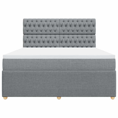 Giroletto a Molle con Materasso Grigio Chiaro180x200 cm Tessuto