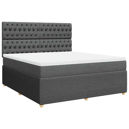 Giroletto a Molle con Materasso Grigio Scuro 180x200 cm Tessuto