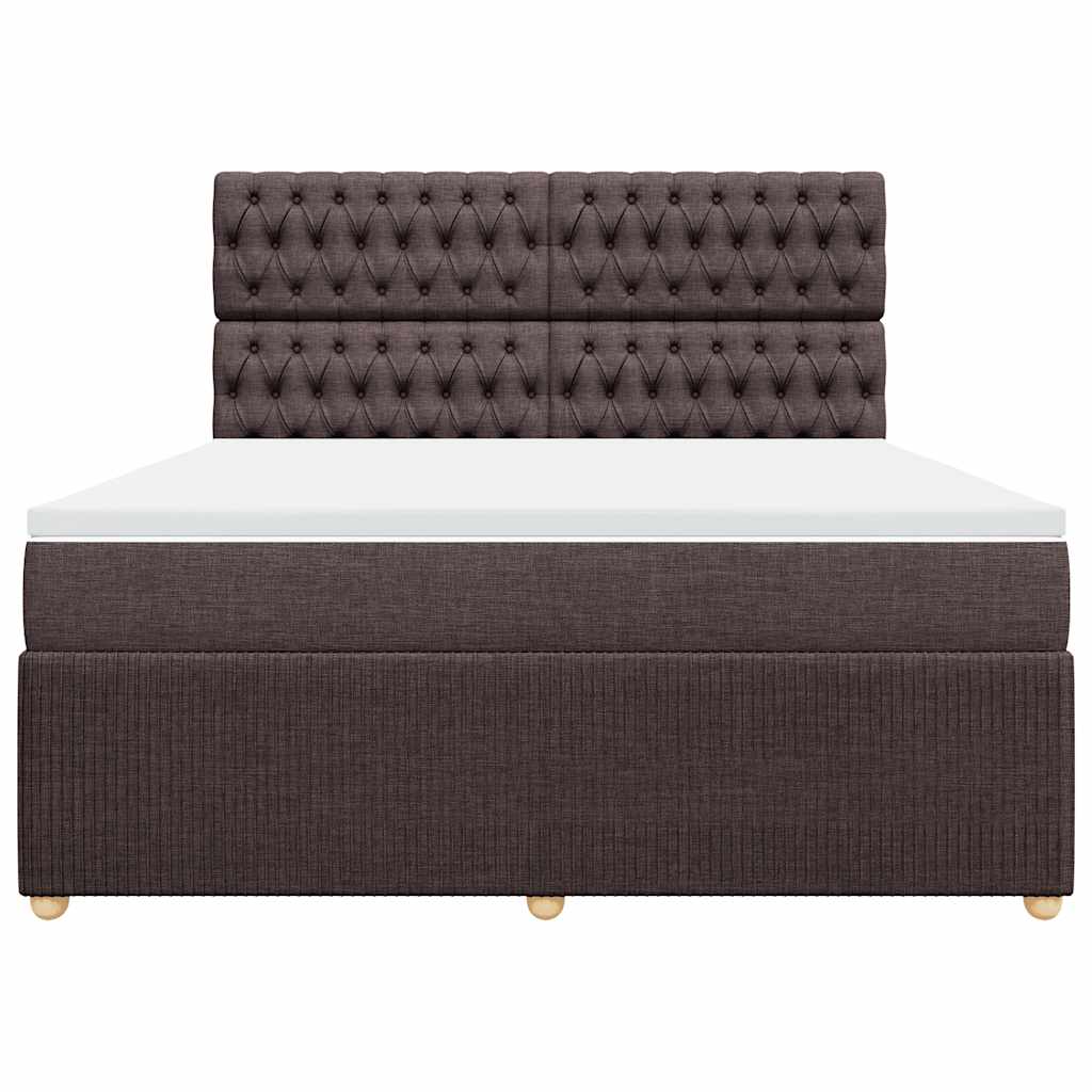 Giroletto a Molle con Materasso Marrone Scuro 180x200cm Tessuto | homemem39