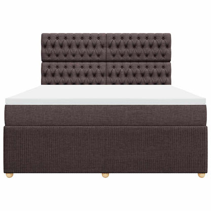 Giroletto a Molle con Materasso Marrone Scuro 180x200cm Tessuto | homemem39