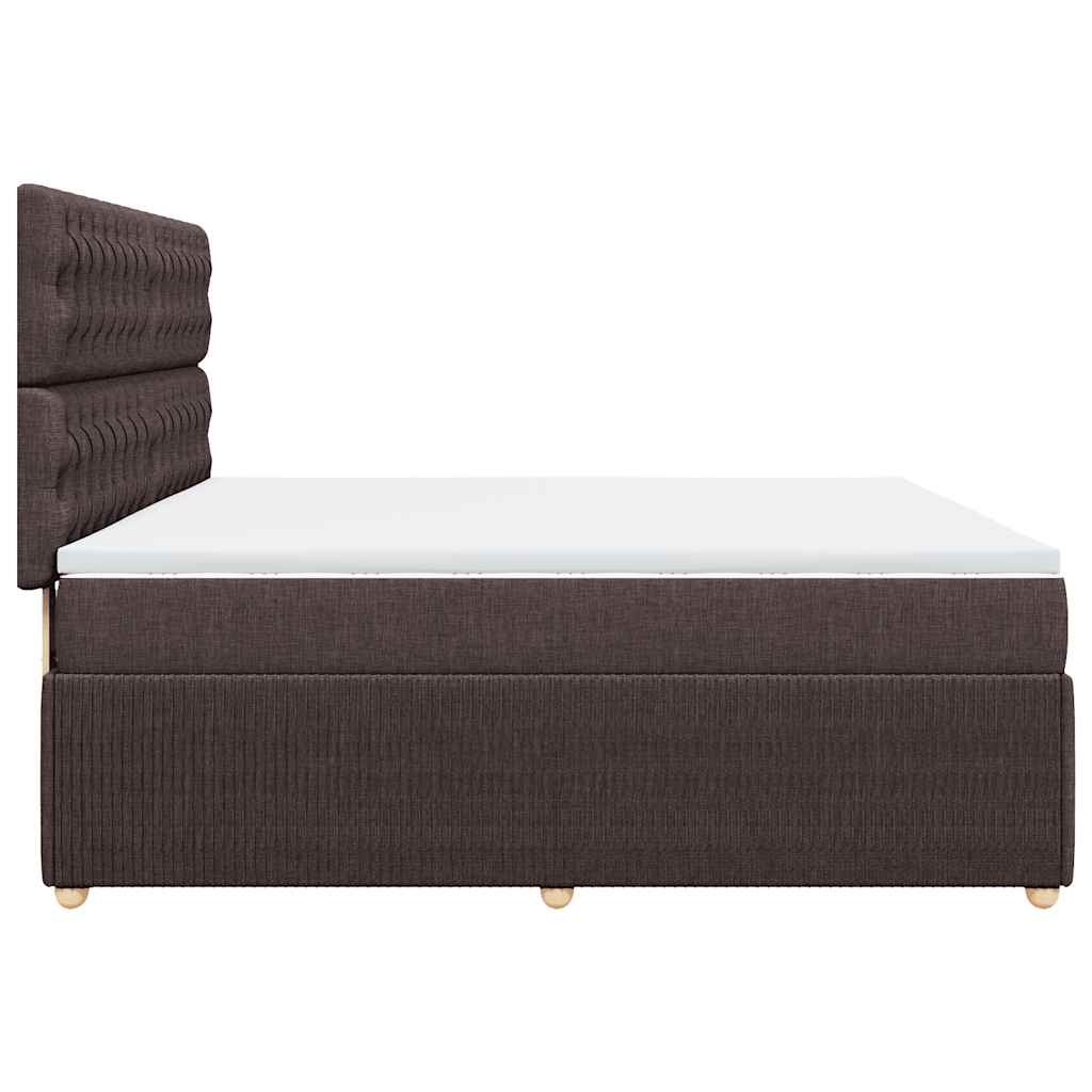 Giroletto a Molle con Materasso Marrone Scuro 180x200cm Tessuto | homemem39
