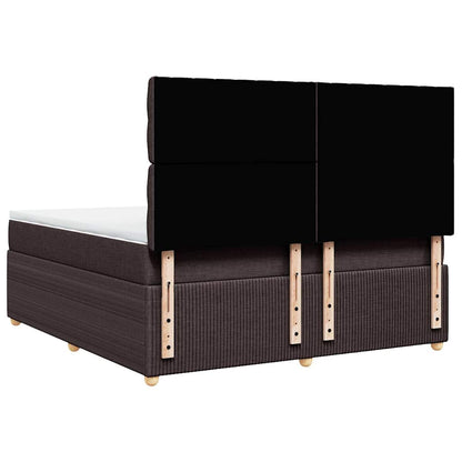 Giroletto a Molle con Materasso Marrone Scuro 180x200cm Tessuto | homemem39
