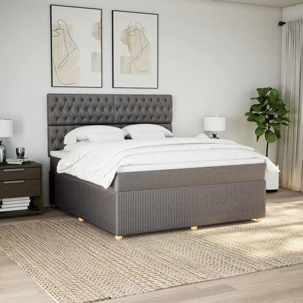 Giroletto a Molle con Materasso Tortora 180x200 cm in Tessuto