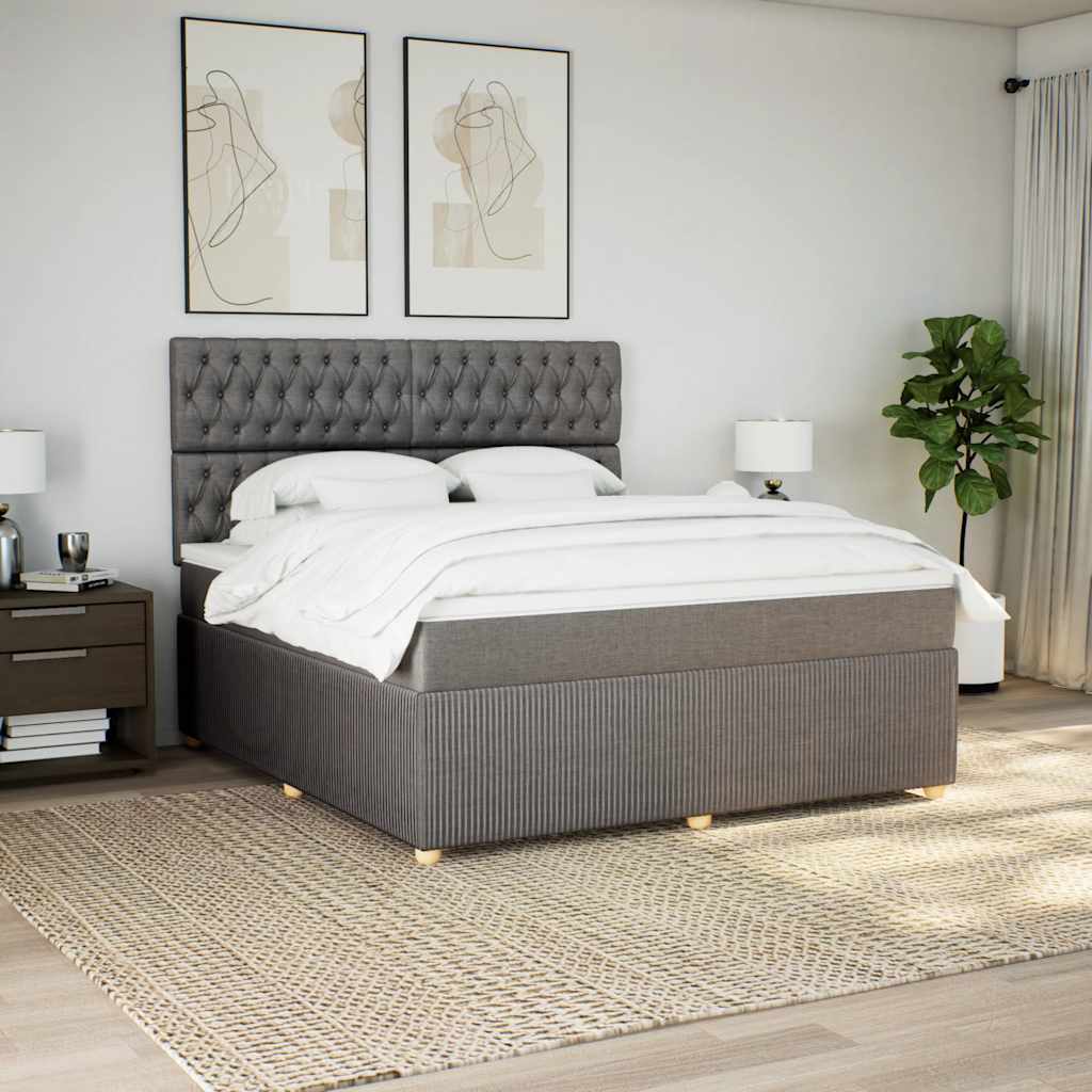 Giroletto a Molle con Materasso Tortora 180x200 cm in Tessuto
