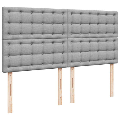 Giroletto a Molle con Materasso Grigio Chiaro180x200 cm Tessuto