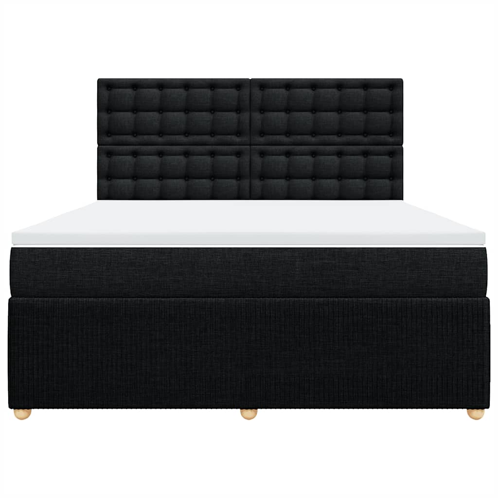 Giroletto a Molle con Materasso Nero 180x200 cm in Tessuto - homemem39