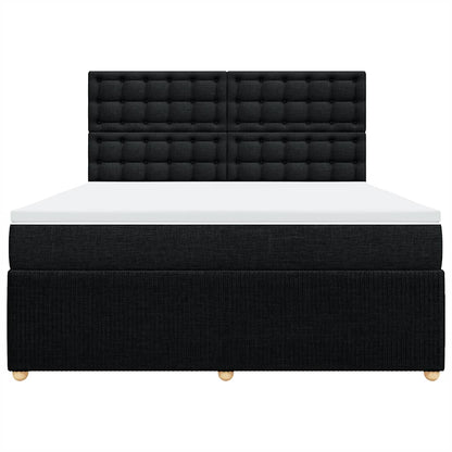 Giroletto a Molle con Materasso Nero 180x200 cm in Tessuto - homemem39