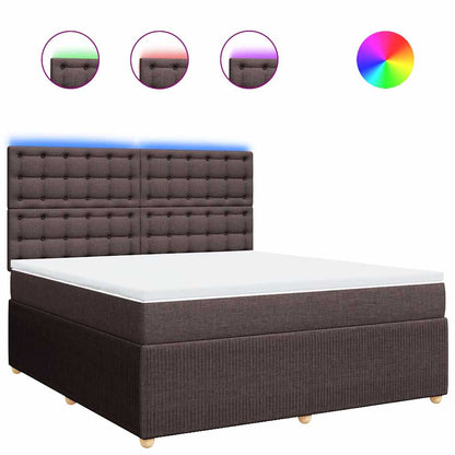Giroletto a Molle con Materasso Marrone Scuro 180x200cm Tessuto | homemem39