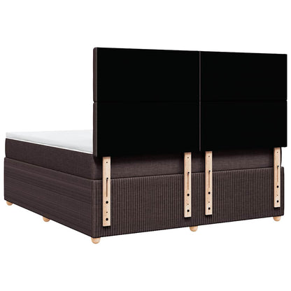 Giroletto a Molle con Materasso Marrone Scuro 180x200cm Tessuto | homemem39