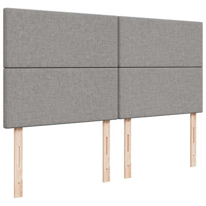 Giroletto a Molle con Materasso Grigio Chiaro 200x200cm Tessuto