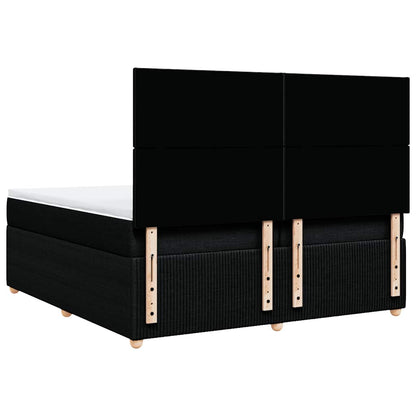 Giroletto a Molle con Materasso Nero 200x200 cm in Tessuto