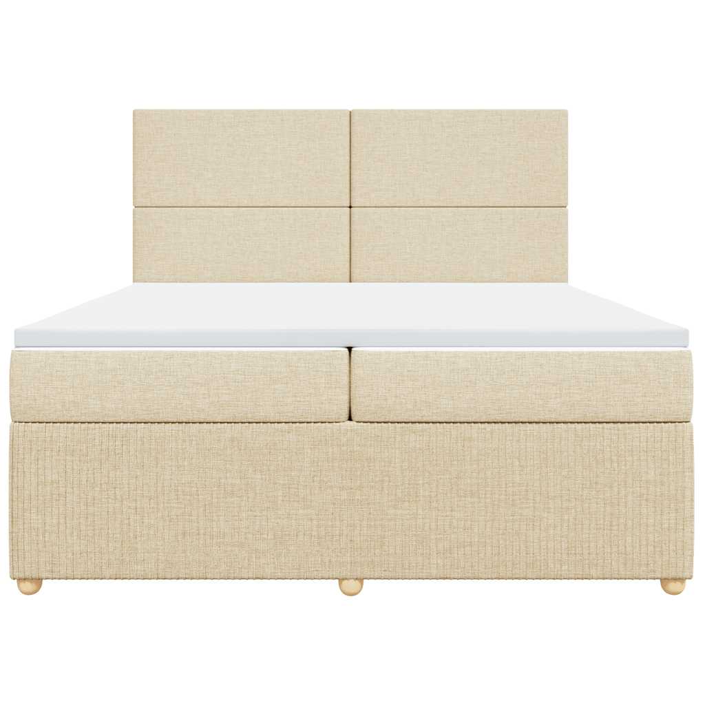 Giroletto a Molle con Materasso Crema 200x200 cm in Tessuto