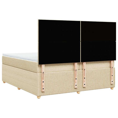 Giroletto a Molle con Materasso Crema 200x200 cm in Tessuto