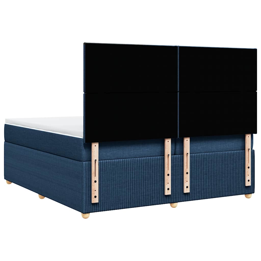 Giroletto a Molle con Materasso Blu 200x200 cm in Tessuto