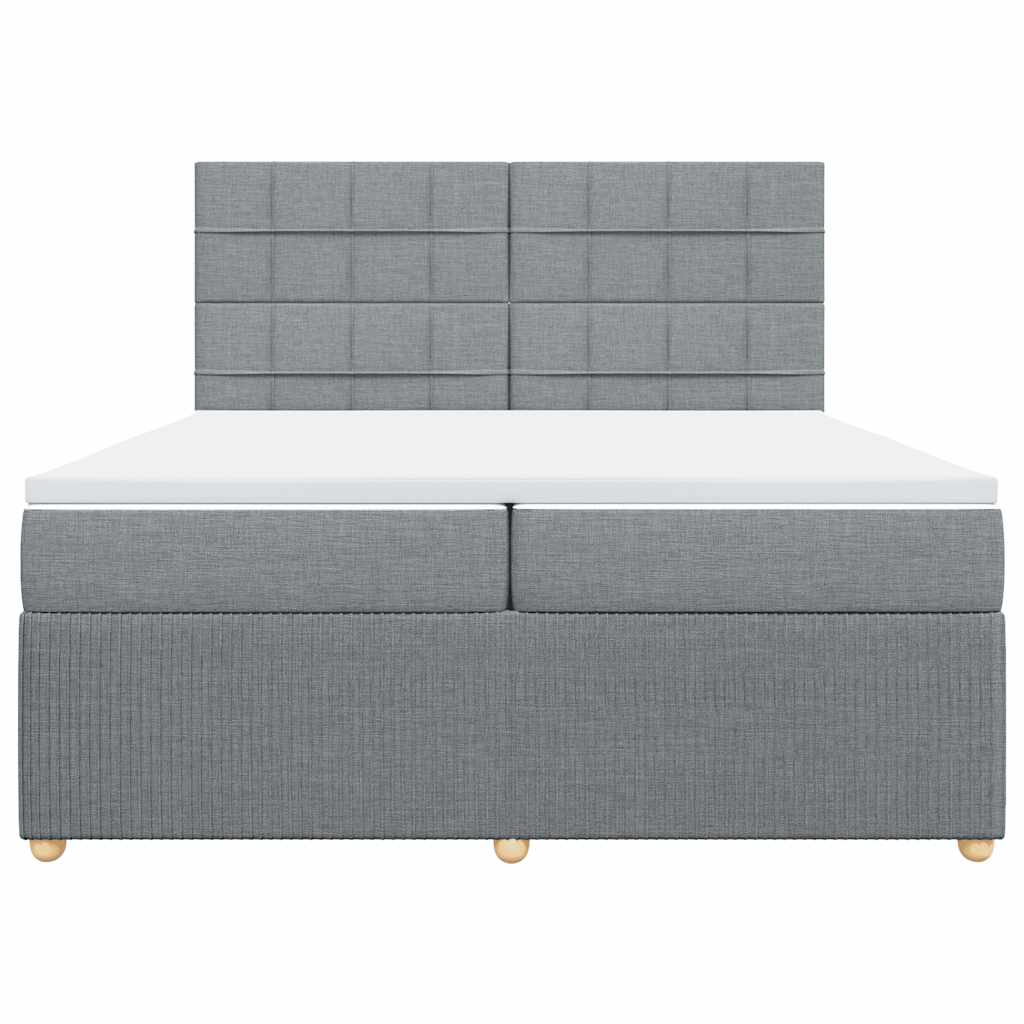 Giroletto a Molle con Materasso Grigio Chiaro 200x200cm Tessuto