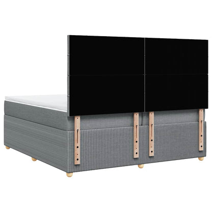 Giroletto a Molle con Materasso Grigio Chiaro 200x200cm Tessuto